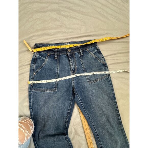 a.n.a. Womens High-Rise Flare Jeans 4P bootcut cotton zipper pockets denim - Picture 6 of 7